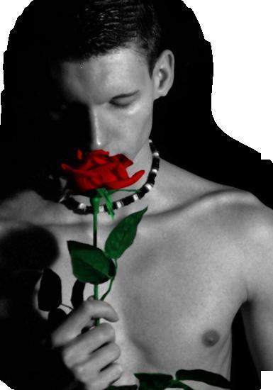 c'est beau un homme avec une rose!mais c'est rare
