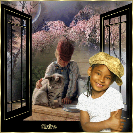 des enfants,un chat et toi..c'est trop beau